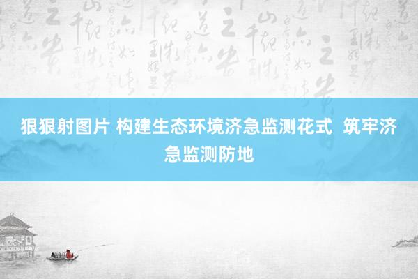 狠狠射图片 构建生态环境济急监测花式  筑牢济急监测防地