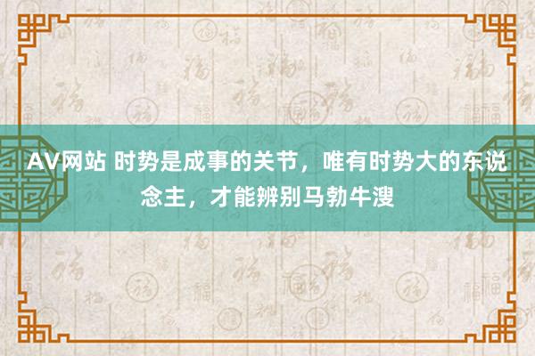 AV网站 时势是成事的关节，唯有时势大的东说念主，才能辨别马勃牛溲