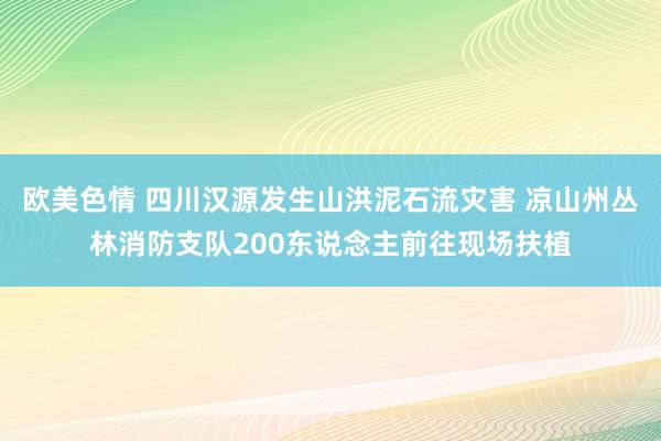 欧美色情 四川汉源发生山洪泥石流灾害 凉山州丛林消防支队200东说念主前往现场扶植