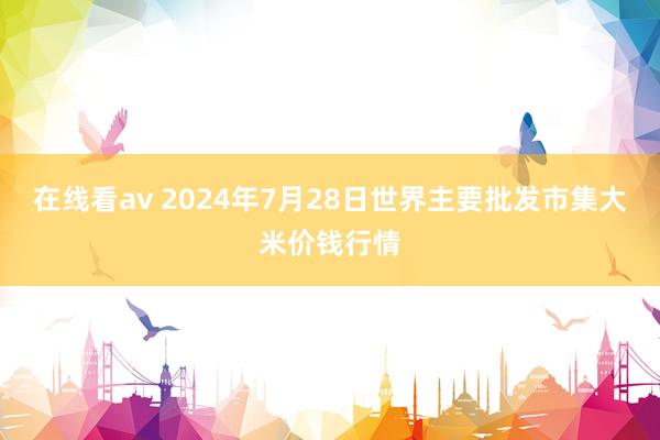 在线看av 2024年7月28日世界主要批发市集大米价钱行情