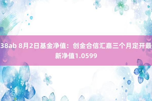 38ab 8月2日基金净值：创金合信汇嘉三个月定开最新净值1.0599