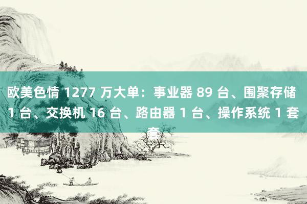 欧美色情 1277 万大单：事业器 89 台、围聚存储 1 台、交换机 16 台、路由器 1 台、操作系统 1 套