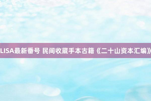 LISA最新番号 民间收蔵手本古籍《二十山资本汇编》