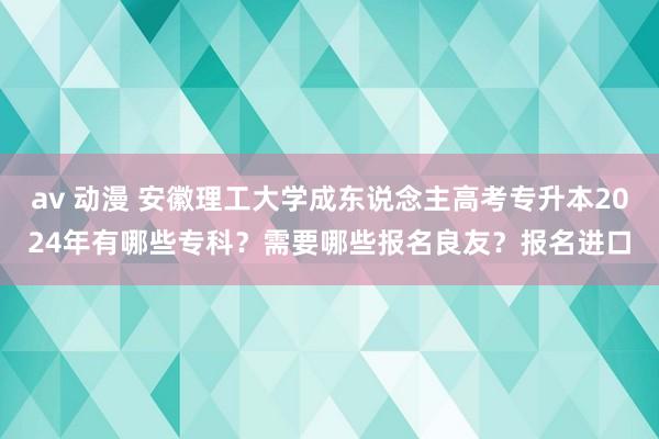 av 动漫 安徽理工大学成东说念主高考专升本2024年有哪些专科？需要哪些报名良友？报名进口