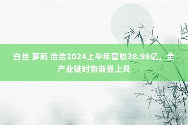 白丝 萝莉 洽洽2024上半年营收28.98亿，全产业链时势渐显上风