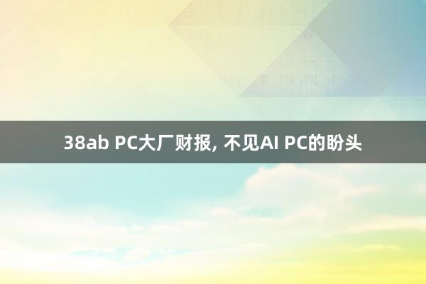 38ab PC大厂财报， 不见AI PC的盼头