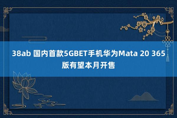 38ab 国内首款5GBET手机华为Mata 20 365版有望本月开售