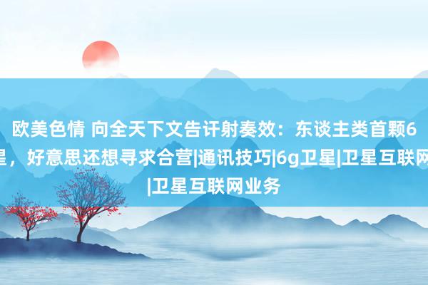 欧美色情 向全天下文告讦射奏效：东谈主类首颗6G卫星，好意思还想寻求合营|通讯技巧|6g卫星|卫星互联网业务